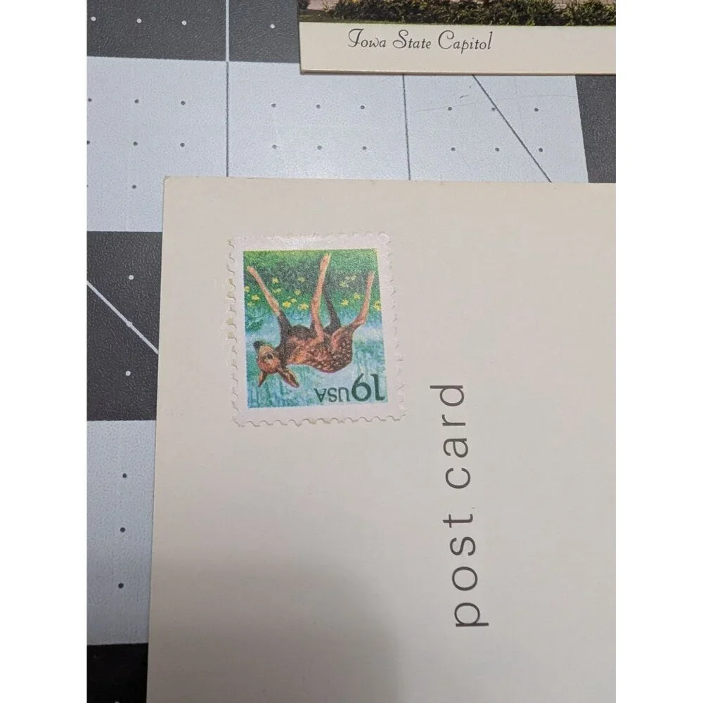 Iowa State‎ Capital Postcards Lot 6 crimped edges fawn 19c stamp unmailed